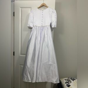 A-Line Floor Length First Communion Girls dress Satin with Faux Pearl